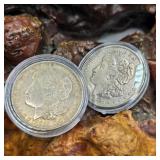 Two 1921 Morgan Silver Dollars