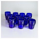 10 Cobalt Blue Small Glasses