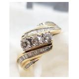 SZ. 7.25, 14K YELLOW GOLD 1.2K DIAMOND RING