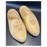 Pair of Carved Wooden Shoes : France 4 July 1944