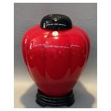 Fenton 100th Anniv. Mandarin Red Ginger Jar w/