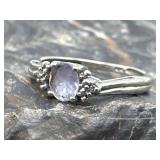 10K White Gold & Tanzanite Stone Ring 1.40g