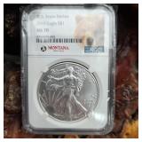 NGC 2019 MS70 Silver Eagle Montana