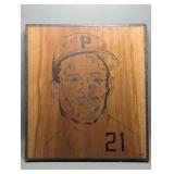 Roberto Clemente Pyrography Wood Art By M. J.