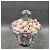 Martini Glass of Uranium Glass Marbles, 90ct, 1lb