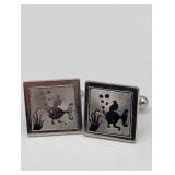 KREISLER CUFFLINKS STERLING SILVER FISH NAUTICAL