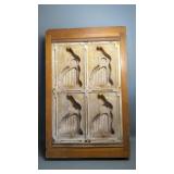 ?? Rare Antique Wood Framed Ceramic Chocolate