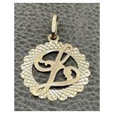 18K 160 VI G 750 Gold Pendant 2.23g Cursive L