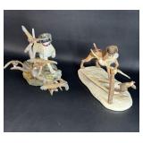 2 Danbury Mint Stan Bentall Hunting Dog Figures