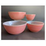 Vintage Pink Pyrex Mixing Bowls Set 401 402 403