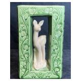 SHAWNEE POTTERY DEER & IVY LEAF DOUBLE PLANTER
