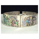 Mexican Sterling Silver Abalone Inlay Vintage