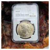 NGC 1923 MS63 Peace Silver Dollar