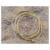 18K Gold Bracelet / Bangle Set 22.1 Grams