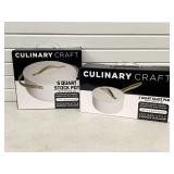 2 New Ceramic Coated Cookware, 5 Qt. Stock Pot &