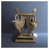 Vintage Brass Centerpiece Swan Sculpture Great