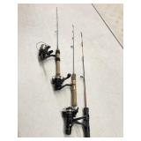 3 ICE FISHING RODS & REELS QUICKFIRE II,