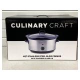 Culinary Craft 4 Qt. Stainless Steel Slow Cooker