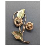 KREMENTZ ROSE STERLING SILVER WITH YELLOW & ROSE