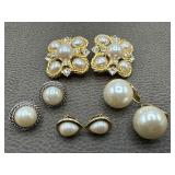 Vintage Joan Rivers & Faux Pearls Clip On