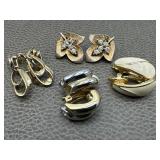 Vintage Gold Tone Clip On Earrings & Trifari