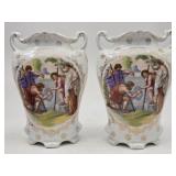 Older Pair  Of Victoria Style Austria gilt Vases