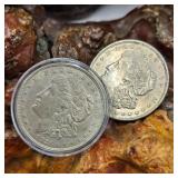 Two 1921 Morgan Silver Dollars