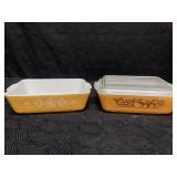 2 PYREX CASSEROLE/REFRIGERATOR DISHES ONE W/ LID