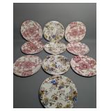 Bread & Butter Plates, English Chippendale Red