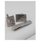 STERLING SILVER TIE TAC & CUFFLINKS 16.7G