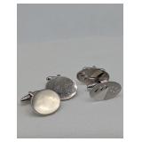 2 PAIRS STERLING SILVER CUFFLINKS 24.3G