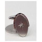 LAMODE STERLING SILVER DIAMOND CHIP CUFFLINKS