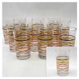 13 Fiesta Juice Glasses w/ Colored Rings - New