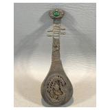 Ant. Chinese Bronze Pippa Lute Pad Lock , No Key