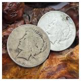 Two 1922 Silver Peace Dollars