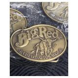 DOZEN NOS BIG RED CHEWING TOBACCO BRASS BELT