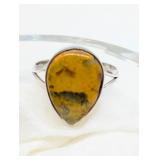 SZ., 925 SILVER BUMBLEBEE JASPER RING