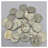 25 Silver Washington Quarters