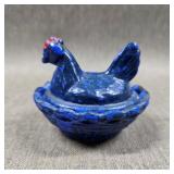 Westmoreland Hand PaintedMini Hen on a Nest Salt