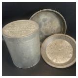Calumet Baking Powder 10 lb Tin, Pie Tin & Mrs.