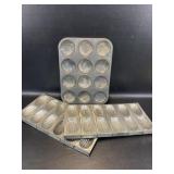 3 Vintage Madeleine Pans, Tala Aluminum England +