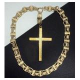 Antique Elaborate Book Chain Necklace w Large