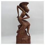 13" Indonesian Carved Teak Dancer