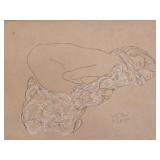 Gustav Klimt "Study for Leda" Pencil w/ Highlights