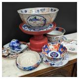 Lot of Japanese / Chinese Bowls & Plates w/ Stand