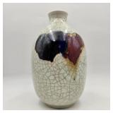 9" Chinese Modernist Crackle Glaze Vase
