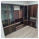 5 Piece Rosewood Finish Modular Executive Suite