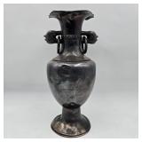 12" Korean Pure Silver Dragon Motif Vase