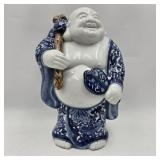 10" Blue & White Hotei Buddha