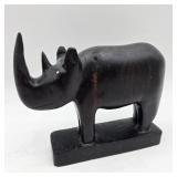 6" Ebony Rhinoceros Carving